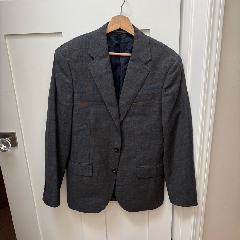 J. Crew New Men's Ludlow Gray Classic Suit Jacket Blazer in Italian Wool - 40S